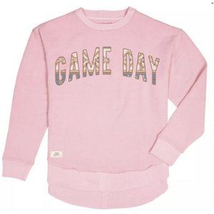 Simply Southern Game Day Pink Women's Crew Neck Pullover Sz Small Sweatshirt New